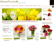 Tablet Screenshot of myanmarflowershop.com